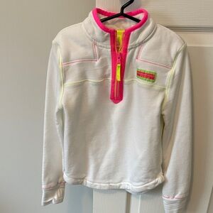 Vineyard Vines Kids White Sweatshirt with Pink and Yellow Accents